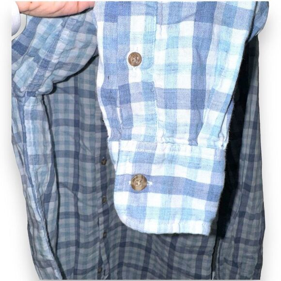 Johnnie-O Surflannel Button Down Flannel Shirt Sz M in Blue - Picture 5 of 8